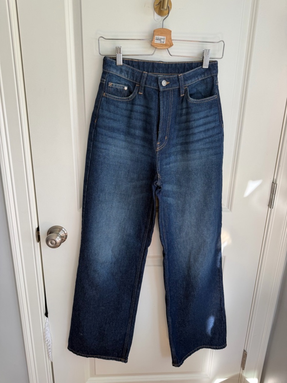 H&M Women’s  Dark Blue Straight-Leg Jeans